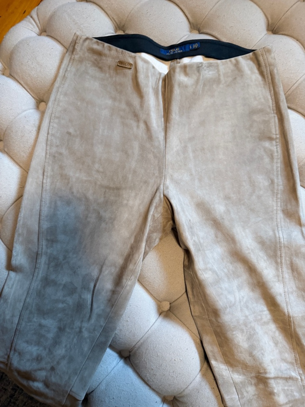 Polo by Ralph Lauren Taupe Suede Skinny Pants